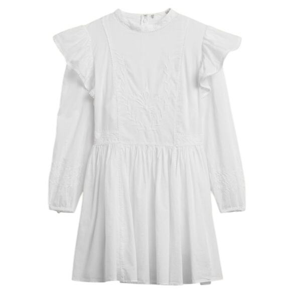 NWT Esme Embroidered Mini Peaseant Dress White Banana Republic size Large - Picture 2 of 15